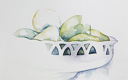 Study, Green Pears in Compote