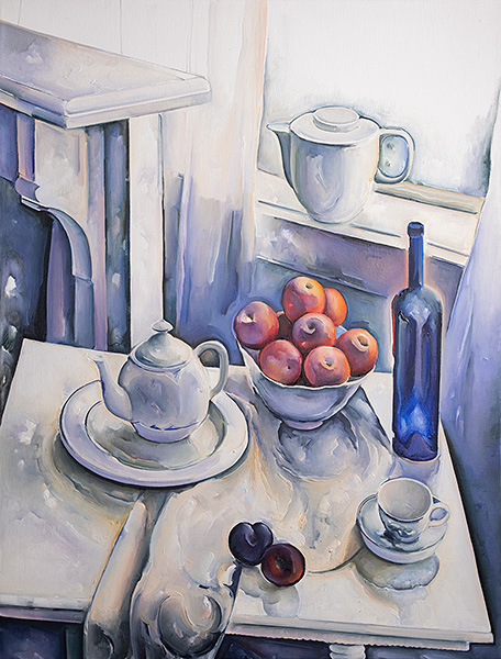 Still Life with Blue Glass Bottle