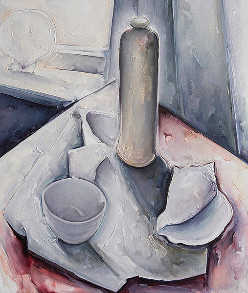Still life with Tall Clay Bottle
